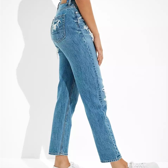 NWT AE Patched Mom Straight Jean Size 6 - Picture 3 of 8